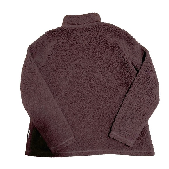 A&F Abercrombie & Fitch Half Zip Pullover Sherpa Jacket Maroon Women’s Size L - Picture 5 of 8
